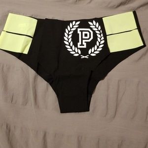 Pink Victoria Secret black and bring green panty